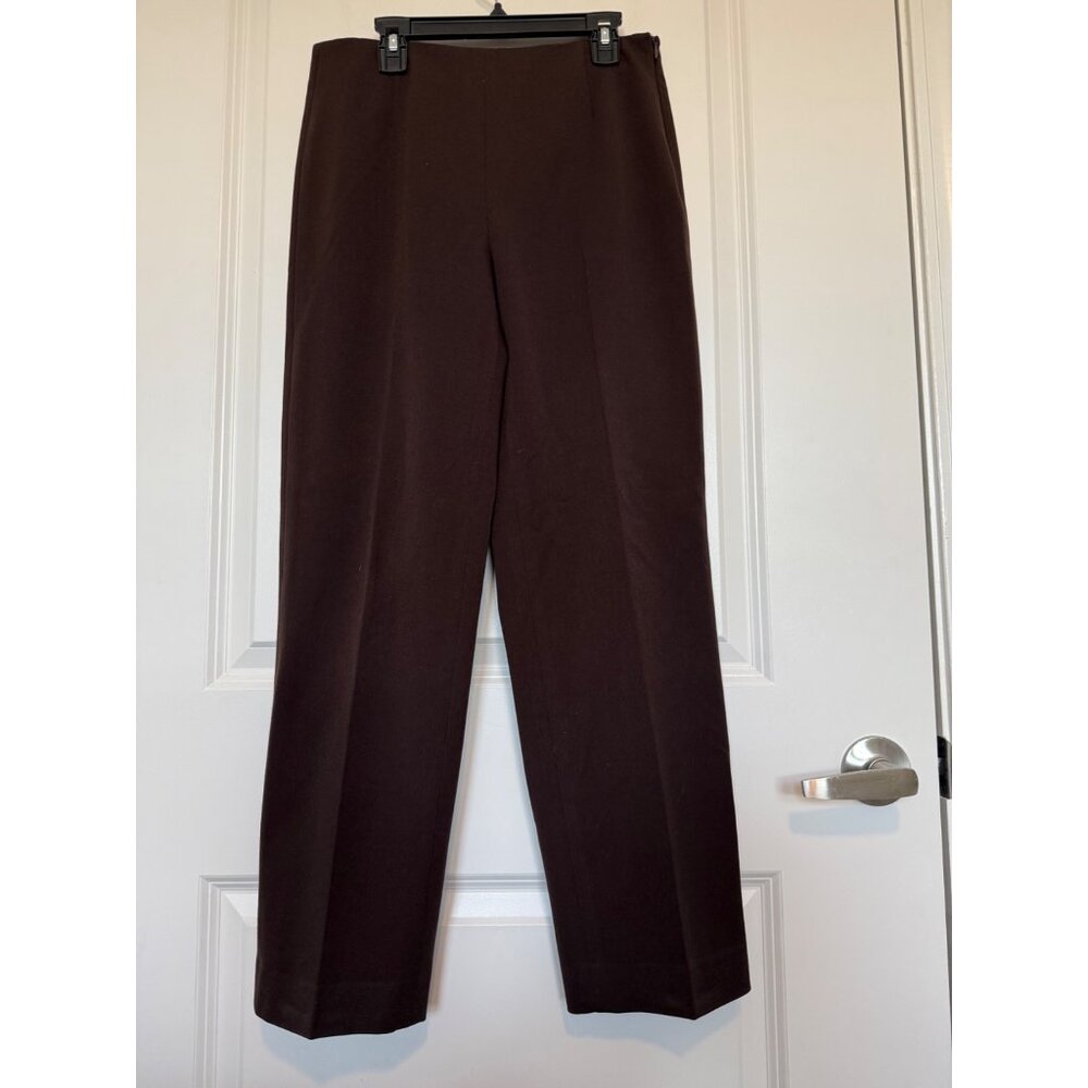 Vintage Talbots Petite Stretch Pants Brown Size 6P Straight Leg Flat Front